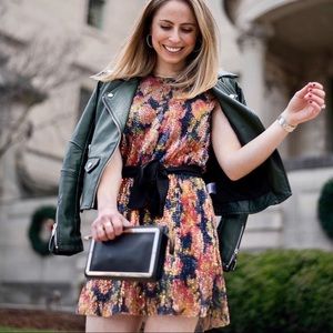 Zara sequin mini floral print dress small